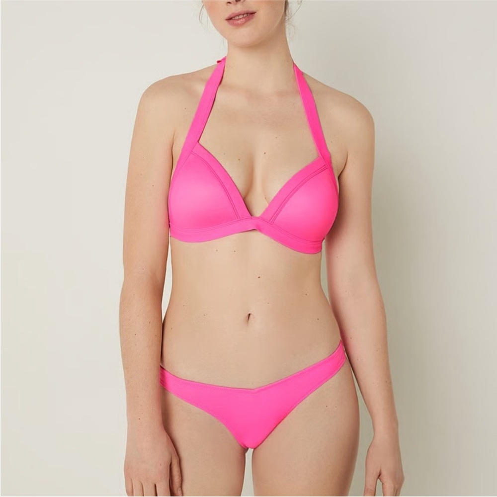 Victoria’s Secret PINK Push-Up pink radiant rose Triangle Bikini set